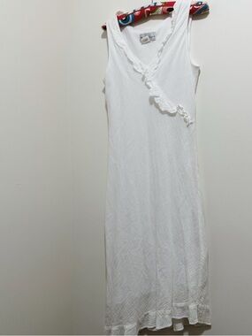 100% cotton euro summer beachy graduation white dress, vintage romantic 6P